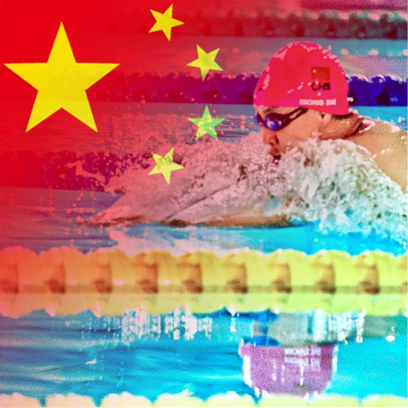 大熊游泳
