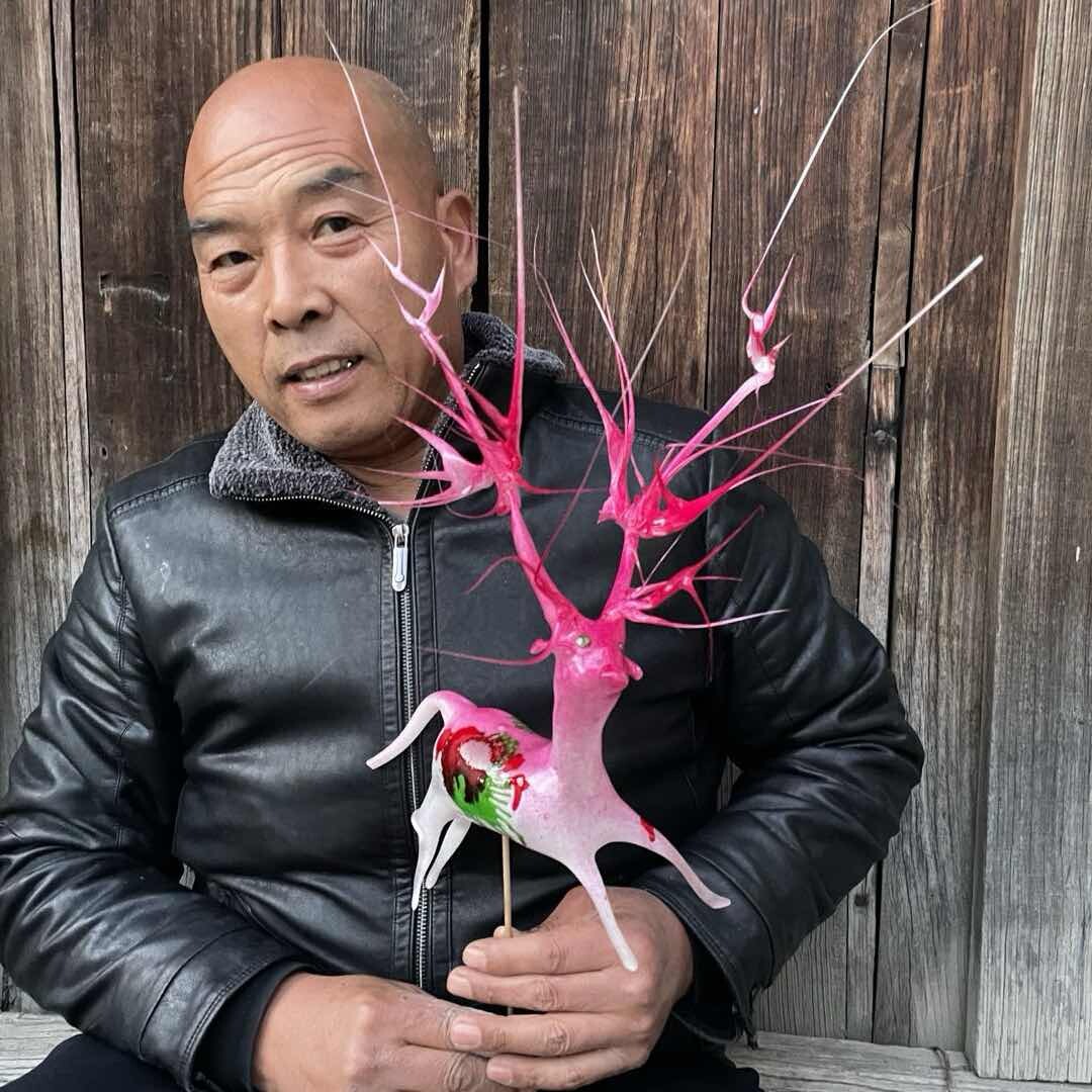 马青旺吹糖人表演