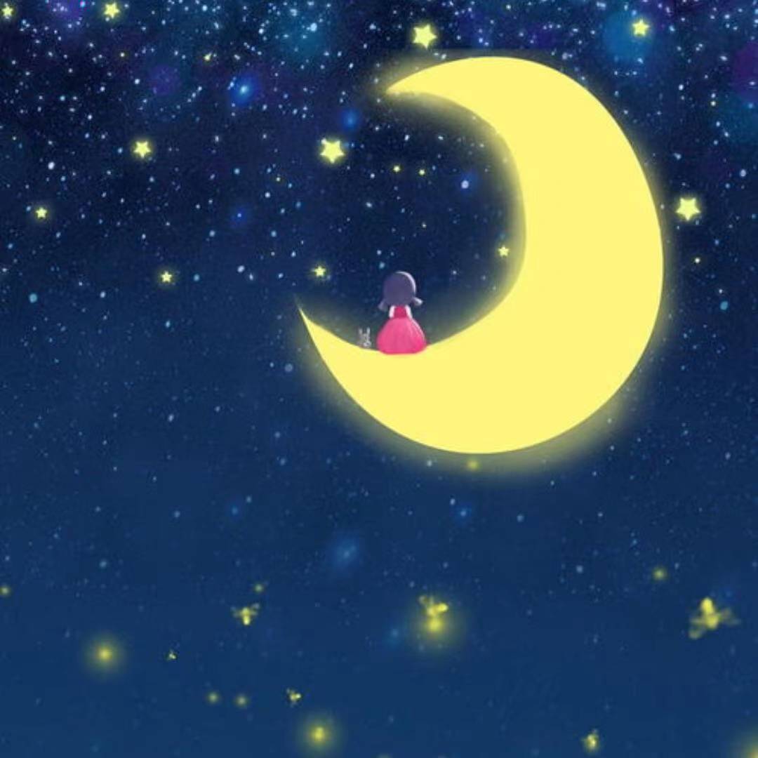 晒月亮动漫简笔画吖