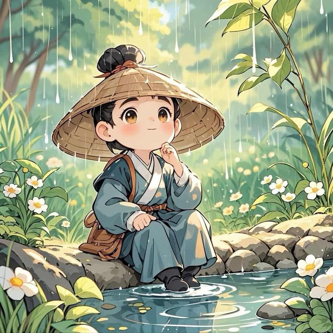 溪川听雨