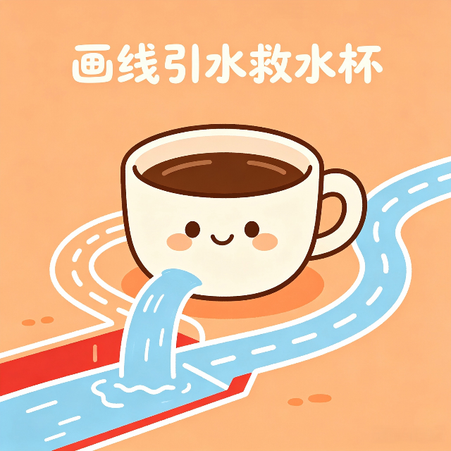 画线引水救水杯宣传图