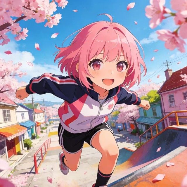 樱花小镇跑酷少女