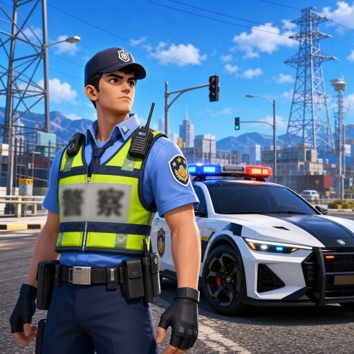 警察捉小偷模拟宣传图
