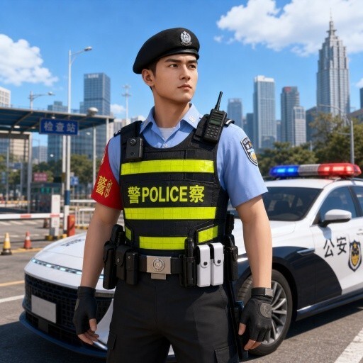 警察抓小偷模拟宣传图