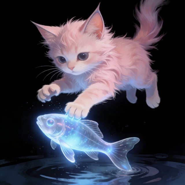 小猫抓动物