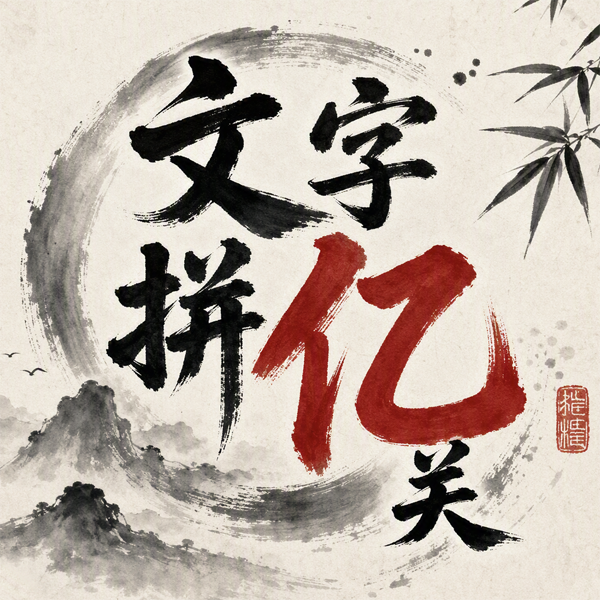 文字拼亿关宣传图