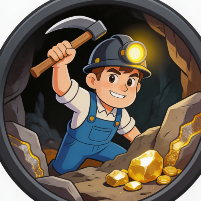矿工挖矿挖黄金