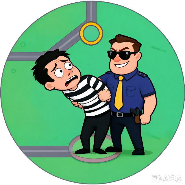 警察逮小偷图标